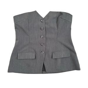 Motel Rocks Button Up Corset Top Vest Gray women’s size Large